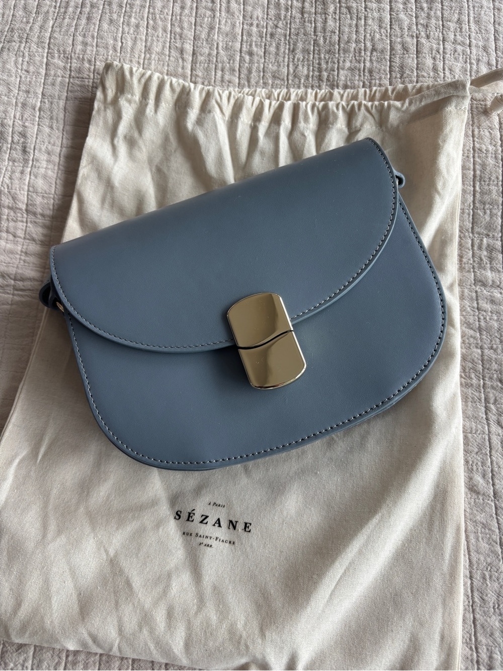 NWT Sézane Claude Bag in Vintage Blue - Picture 3 of 9